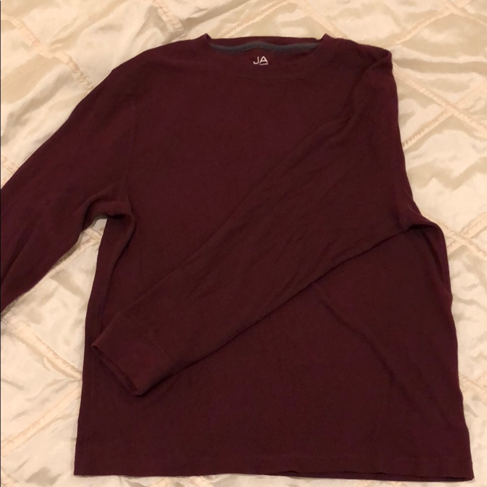 John Ashford maroon waffle shirt men’s